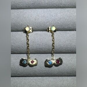 Harry Potter Luna Lovegood Order Of The Phoenix Gold Dangle Stud Earrings